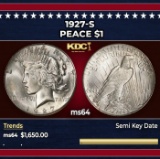 1927-s Peace Dollar $1 ms64 SEGS