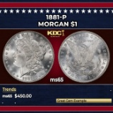 1881-p Morgan Dollar $1 Grades ms65