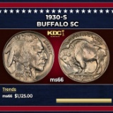 1930-s Buffalo Nickel 5c ms66 SEGS