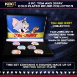 6 Coin Tom and Jerry Gold Plated Round Collection