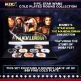 9 Coin The Mandalorian Din Djarin Disney Star Wars Gold Plated Round Collection