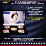 5 Coin Queen Elizabeth II Gold Plated Round Collection A