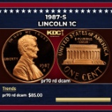 1987-s Proof Lincoln Cent 1c pr70 rd dcam SEGS