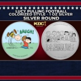 Lucy Pulling Football Colorized Style - 1 oz Silver Round Round