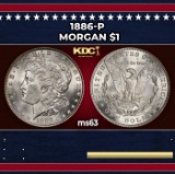1886-p Morgan Dollar $1 Grades ms63