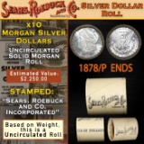 R- 10 Coin SEARS Unc Morgan Dollar Roll 1878/'P' Rev Ends