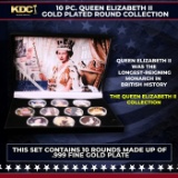 10 Coin Queen Elizabth II Gold Plated Round Collection