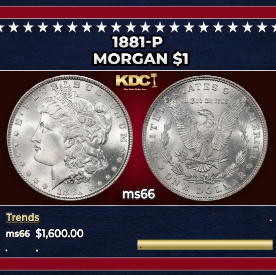 1881-p Morgan Dollar $1 ms66 SEGS