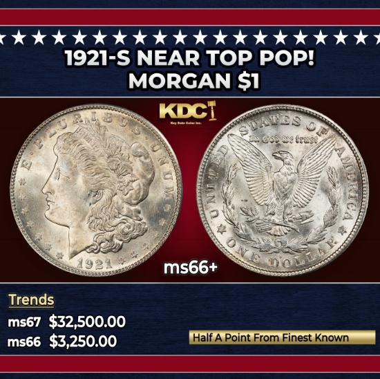 1921-s Morgan Dollar Near Top Pop! $1 ms66+ SEGS