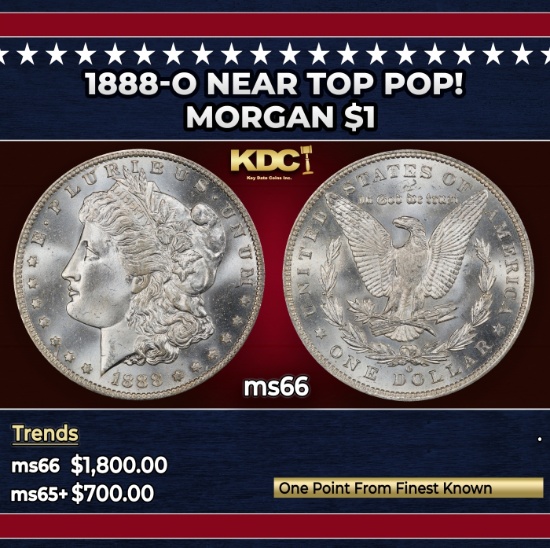 1888-o Morgan Dollar Near Top Pop! $1 ms66 SEGS