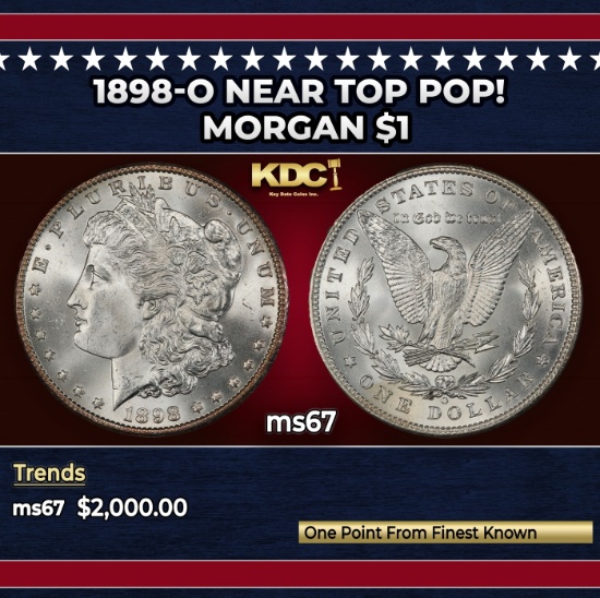 1898-o Morgan Dollar Near Top Pop! $1 ms67 SEGS