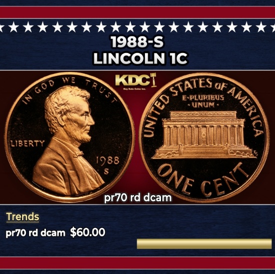 1988-s Proof Lincoln Cent 1c pr70 rd dcam SEGS