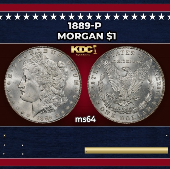 1889-p Morgan Dollar $1 Grades ms64