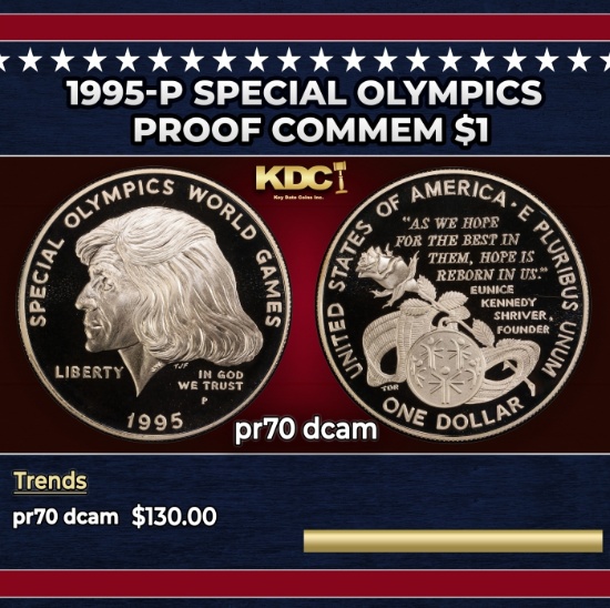 1995-p Special Olympics Proof Modern Commem Dollar $1 pr70 dcam SEGS
