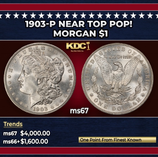 1903-p Morgan Dollar Near Top Pop! $1 ms67 SEGS