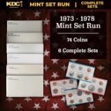 1973-1978 Mint Set Run 74 Coins 6 Complete Sets Complete IKE Set