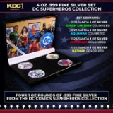 4 OZ .999 Fine Silver Set DC Colorized Superhero's Collection