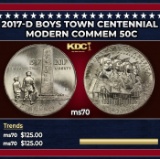 2017-d Boys Town Centennial Modern Commem Half Dollar 50c ms70 SEGS