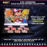 9 Coin Pokemon Gold Plated Round Collection