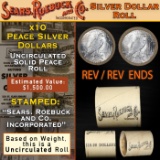CR- Silver Peace Dollar $1 Roll Rare By SEARS 10 Coin Mystery 'P' Rev/'P' Rev Ends