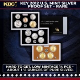 RARE KEY 2012 US Mint Silver Proof Set; Hard to get, low mintage 14 pcs Â– about 1 Â½ ounces of pure