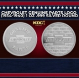 Chevrolet Genuine Parts Logo (1934-1940) 1 oz .999 Silver Round Round
