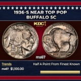 1936-s Buffalo Nickel Near Top Pop 5c ms67 SEGS