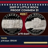 2007-P Little Rock Proof Modern Commem Dollar $1 pr70 dcam SEGS