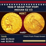 1926-p Gold Indian Quarter Eagle Near Top Pop! $2 1/2 ms65+ SEGS