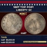 1887 Liberty Nickel TOP POP! 5c ms67 SEGS