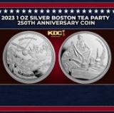 2023 1 oz Silver Boston Tea Party 250th Anniversary coin Round