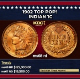 1902 Indian Cent TOP POP! 1c ms68 rd SEGS