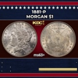 1881-p Morgan Dollar $1 Grades ms63+