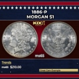 1886-p Morgan Dollar $1 Grades ms65