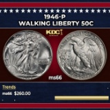 1946-p Walking Liberty Half Dollar 50c Grades ms66