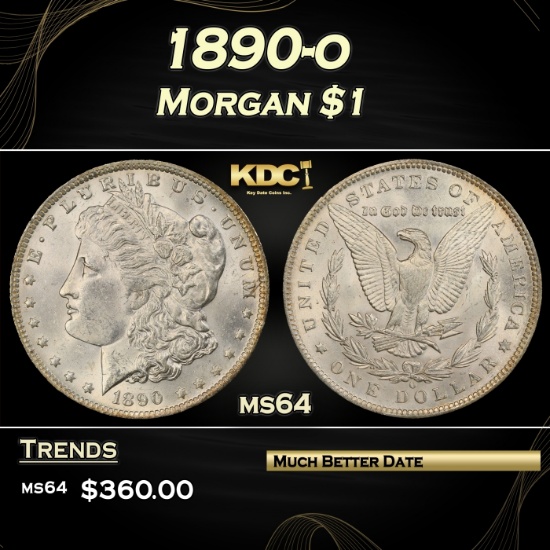 1890-o Morgan Dollar $1 Grades ms64