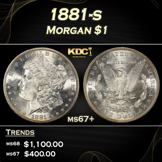 1881-s Morgan Dollar $1 ms67+ SEGS