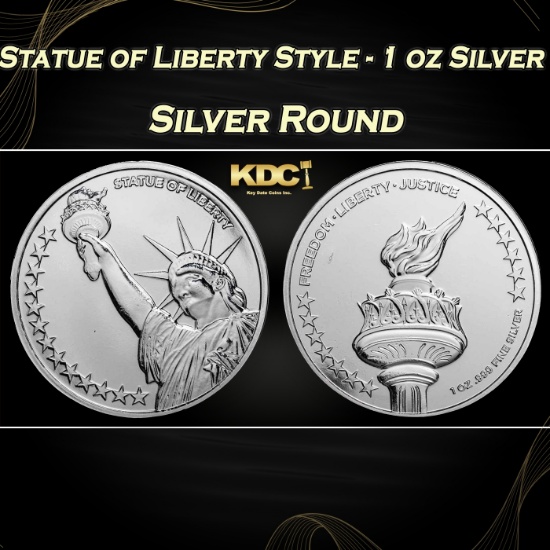 Statue of Liberty Style - 1 oz Silver Round Round