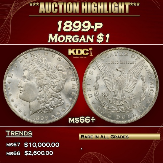 1899-p Morgan Dollar $1 ms66+ SEGS