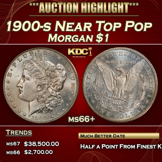 1900-s Morgan Dollar Near Top Pop $1 ms66+ SEGS
