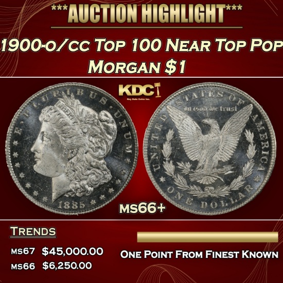 1900-o/cc Top 100 Morgan Dollar Near Top Pop $1 ms66+ SEGS