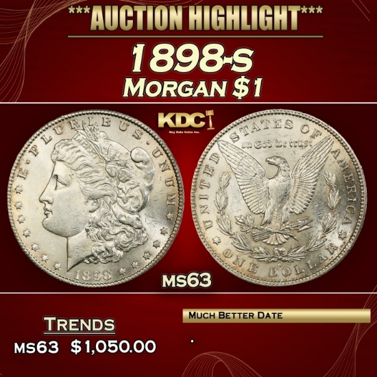 1898-s Morgan Dollar $1 ms63 USCG