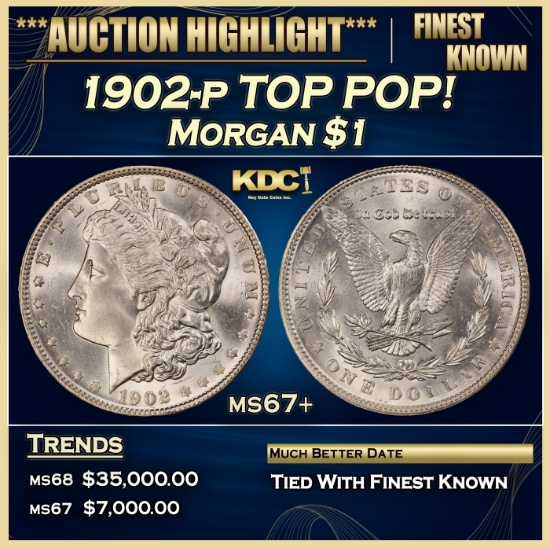 1902-p Morgan Dollar TOP POP! $1 ms67+ SEGS