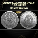 Aztec Calendar Style - 1 oz Silver Round Round