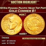 1915-s Panama Pacific Gold Commem Dollar Near Top Pop! 1 ms66+ SEGS