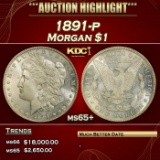 1891-p Morgan Dollar $1 ms65+ SEGS