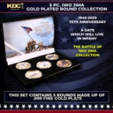 5 Coin Iwo Jima Gold Plated Round Collection