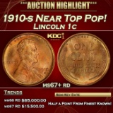 1910-s Lincoln Cent Near Top Pop! 1c ms67+ rd SEGS