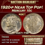 1920-p Mercury Dime Near Top Pop! 10c ms67+ FSB SEGS