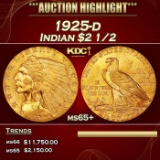 1925-d Gold Indian Quarter Eagle $2 1/2 ms65+ SEGS